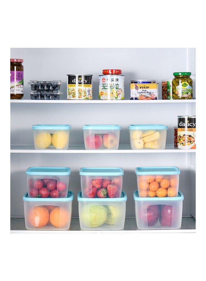 Food Fresh Keeper Saver Storage Container Box 3pcs Kitchen Storage Tools (2700ML/1800ML/1080ML) Blue 23*12*18cm  - Image 5