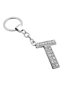 Stylish Alphabet Rhinestone Inlaid Pendant Keychain Key Ring Holder Bag Hangings