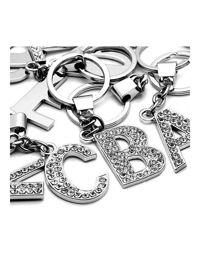 Generic - Stylish Alphabet Rhinestone Inlaid Pendant Keychain Key Ring Holder Bag Hangings - Image 1