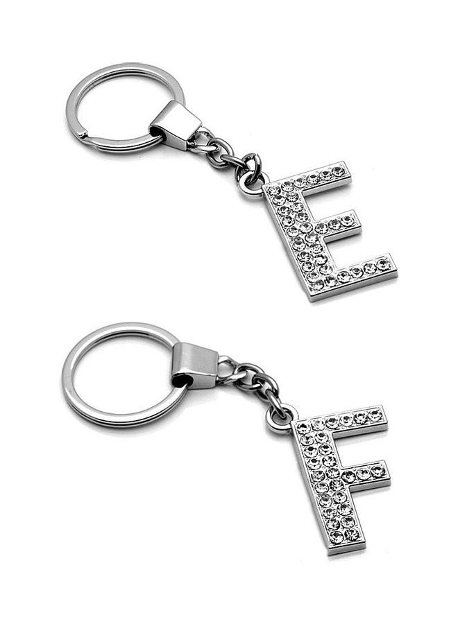 Generic - Stylish Alphabet Rhinestone Inlaid Pendant Keychain Key Ring Holder Bag Hangings - Image 1