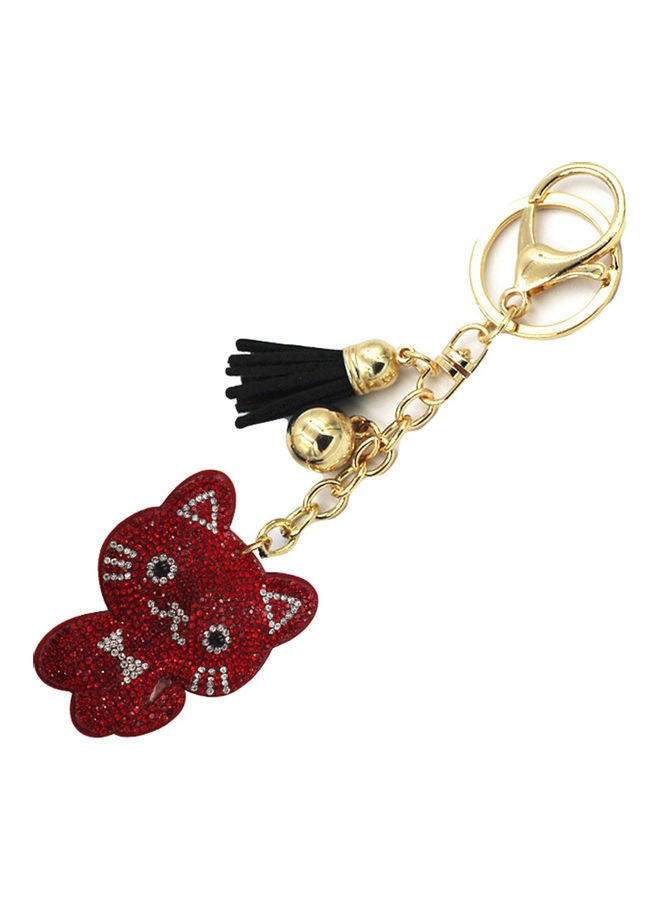 Generic Women Rhinestone Cats Tassel Pendant Keychain Key Ring Holder Bag Decoration  - Image 1