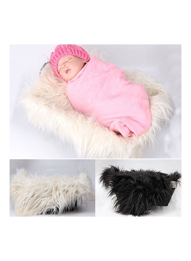 Faux Fur Photography Photo Prop Baby Newborn Blanket Background Backdrop Rug White  - Image 2
