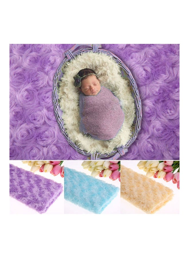 Solid Color Plush Rose Baby Blanket Newborn Photography Studio Background Prop Blue  - Image 2