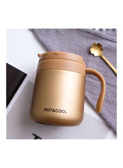 Lucky Stainless Steel Thermos Cup Coffee Cup With Lid Gold  - Image 2