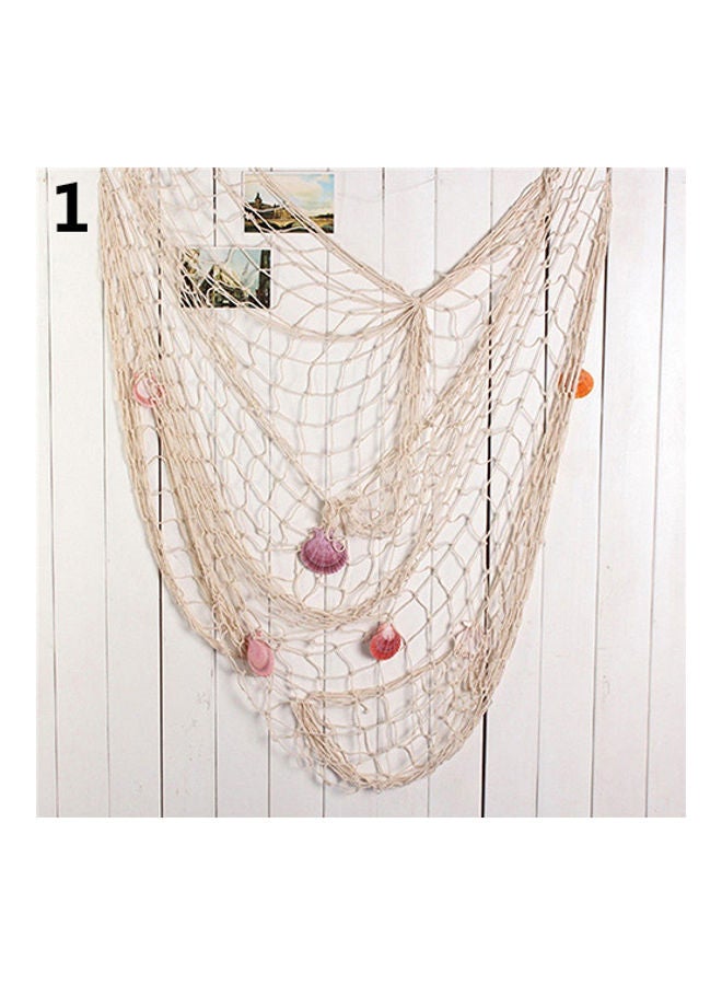 شبكة سمك معلقة من الصدف، ديكور جداري بحري بموضوع المحيط، أدوات تصوير - Image 1