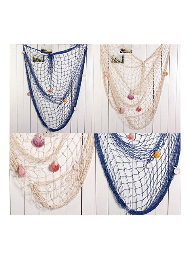 Shell Hanging Fish Net Nautical Ocean Theme Home Wall Decor Photography Props Blue - Image 4