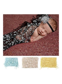 Generic Newborn Baby Boys Girls Lace Tassel Photography Scarf Quilt Photo Prop White  - Image 3