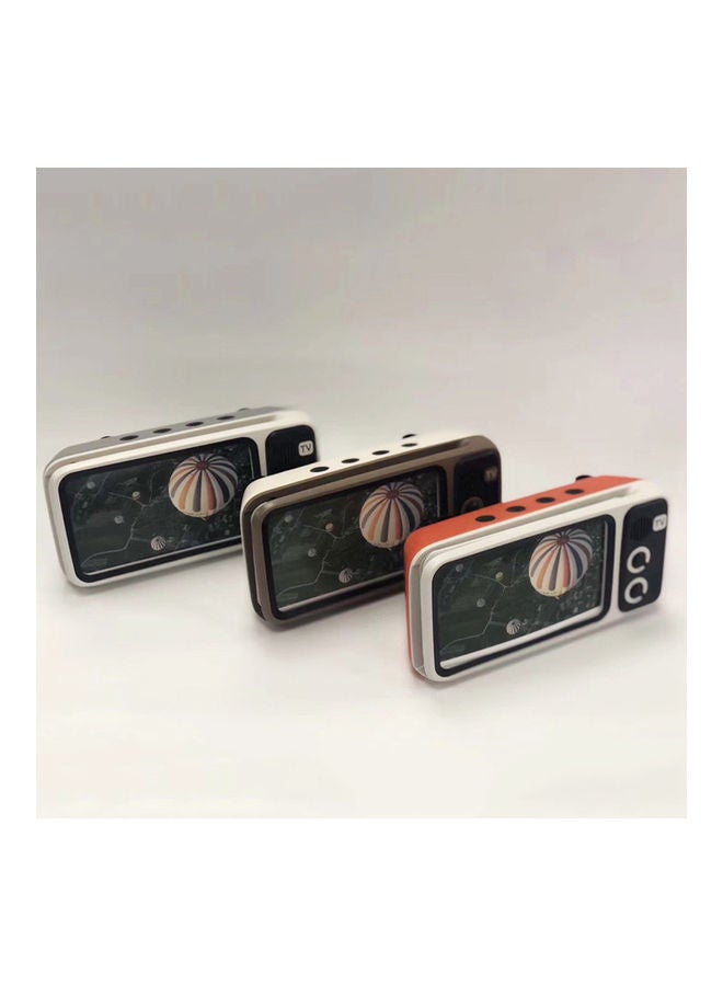 PTH800 Retro TV Mini Portable Wireless Bluetooth Super Bass Speaker Phone Holder White  - Image 3