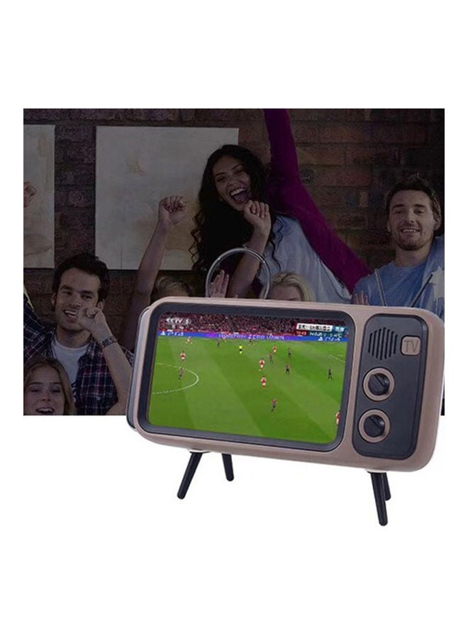 PTH800 Retro TV Mini Portable Wireless Bluetooth Super Bass Speaker Phone Holder White  - Image 5
