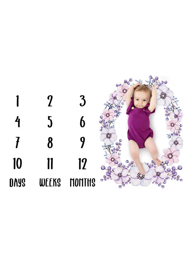 Fashion Newborn Baby Boys Girls Flower Numbers Print Blanket Photo Prop Rug 3# - Image 4