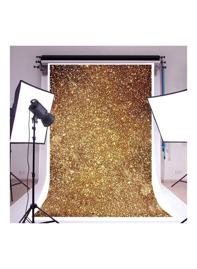 3x5ft Pro Golden Glitter Vinyl Background Backdrop for Photography Photo Studio Gold - Image 1