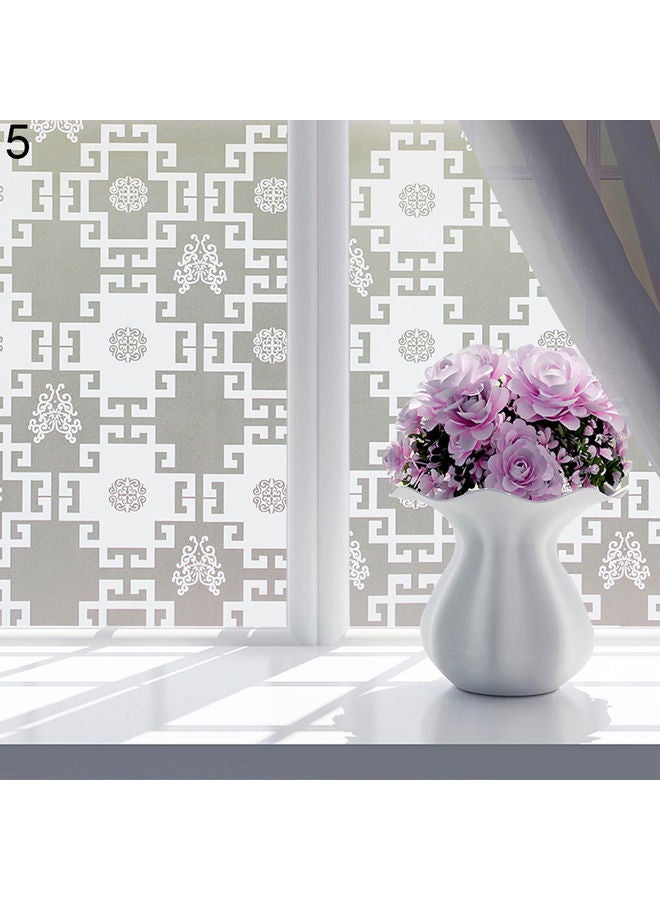 ملصق نافذة غير شفاف للحفاظ على الخصوصية بتصميم زهور وفراشات لديكور الحمام 2# 45x100سم - Image 5