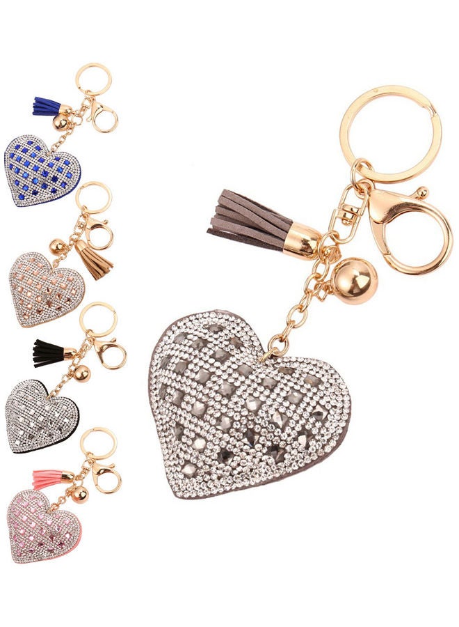 Rhinestones Heart Tassels Women Keychain Handbag Car Key Pendant Keyring Gift - Image 5