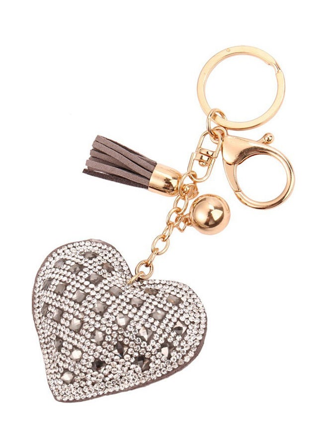 Generic Rhinestones Heart Tassels Women Keychain Handbag Car Key Pendant Keyring Gift  - Image 1