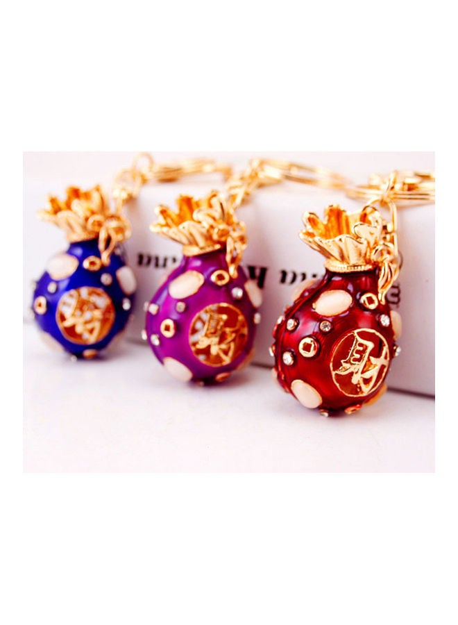 Unisex Rhinestone Blessing Bag Pendant Keychain Key Holder Hanging Bag Ornament - Image 3