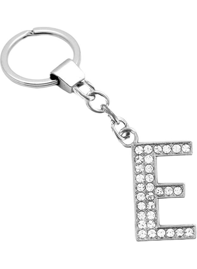 Stylish Alphabet Rhinestone Inlaid Pendant Keychain Key Ring Holder Bag Hangings - Image 1