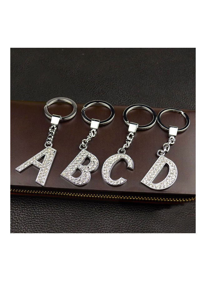 Stylish Alphabet Rhinestone Inlaid Pendant Keychain Key Ring Holder Bag Hangings - Image 4
