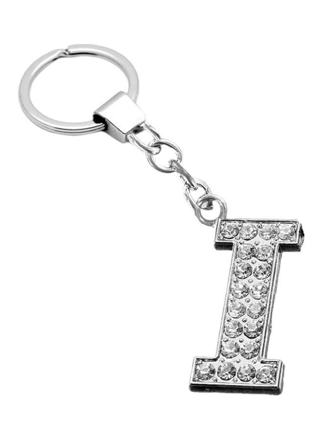 Stylish Alphabet Rhinestone Inlaid Pendant Keychain Key Ring Holder Bag Hangings - Image 1