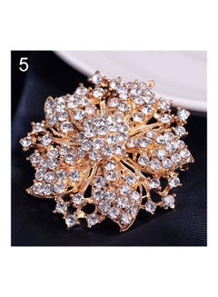 Rhinestones Round Blossom Flower Crystal Brooches Pin