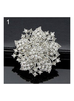 Rhinestones Round Blossom Flower Crystal Brooches Pin