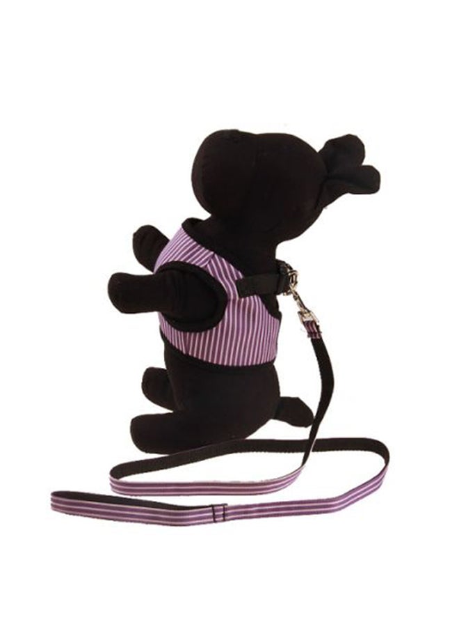 بيوينتي رسن من النايلون بتصميم مخطط مع فيست أرجواني/ أسود/ أبيض S - Image 3