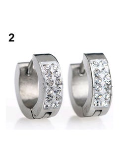 Pair Of 1 Rhinestones Inlaid Titanium Steel Ear Studs