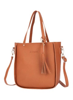 Tassel Design Shoulder Bag Brown