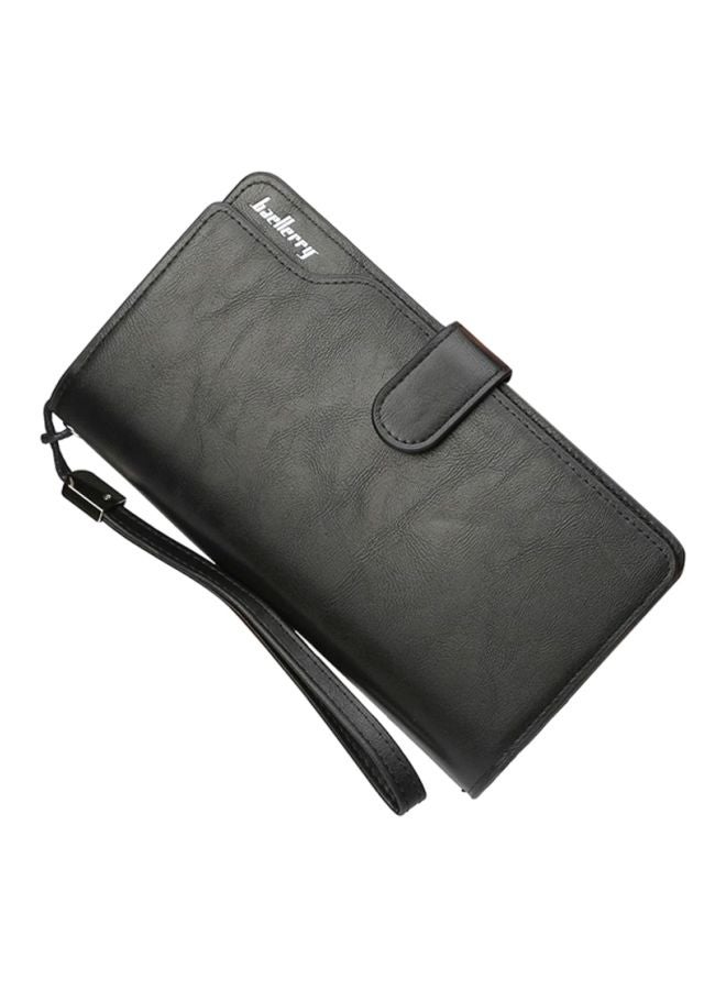 بايلليري محفظة بتصميم طي بسوار معصم من البولي يوريثان أسود - Image 1