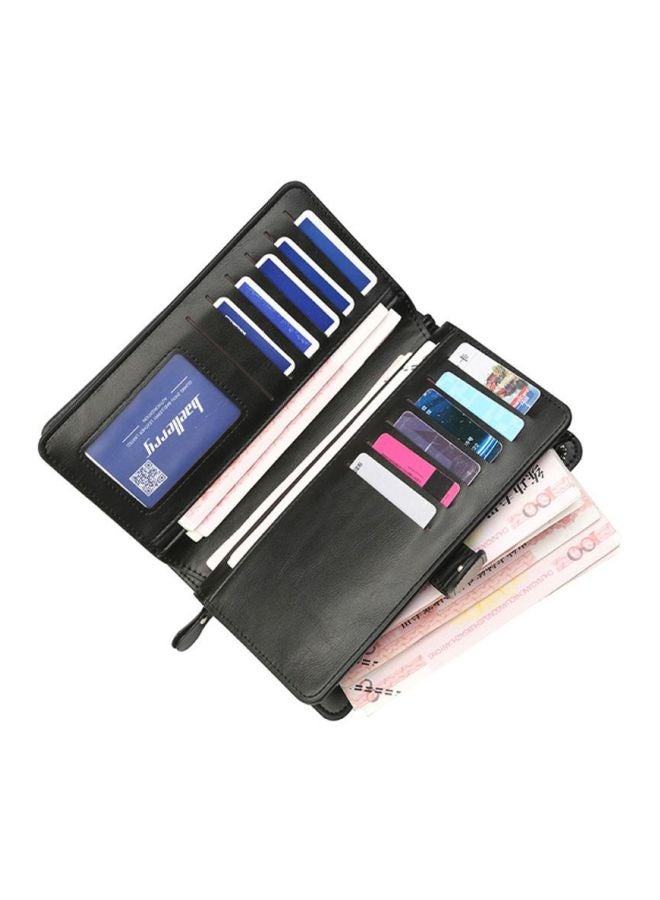 بايلليري محفظة بتصميم طي بسوار معصم من البولي يوريثان أسود - Image 3