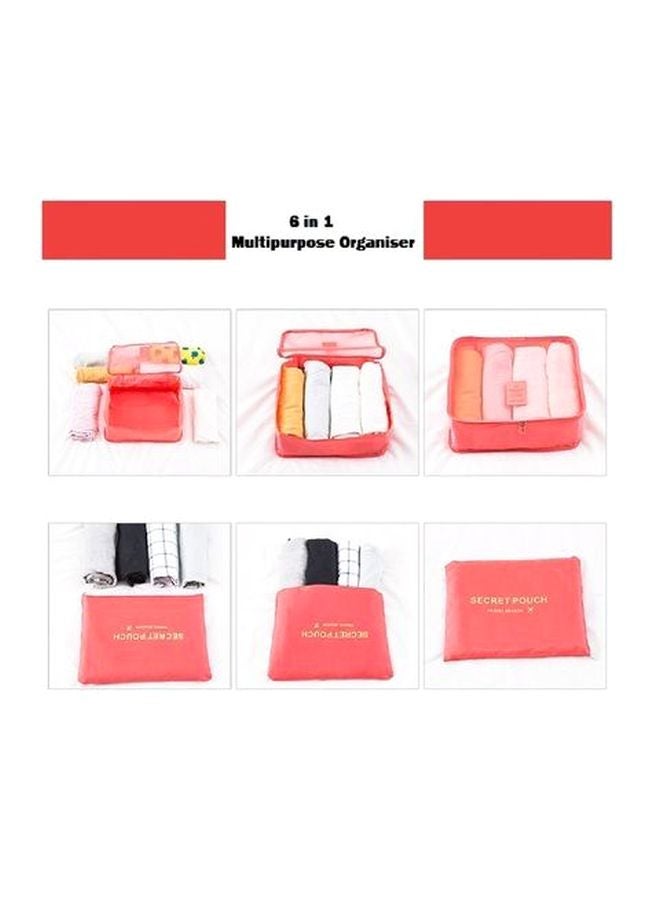 Toshionics - 6-Piece Travel Pouch Organiser Set Pink - Image 1