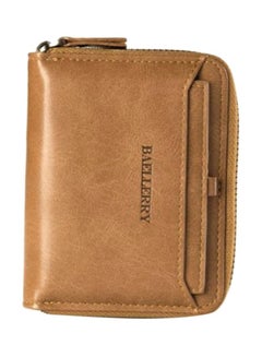 Synthetic Vintage Style Vertical Wallet Light Brown