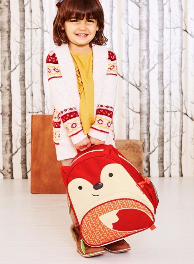 Skip Hop Zoo Insulated Lunch Backpack Red/Orange/White 19.1x22.9x8.3cm - Image 3