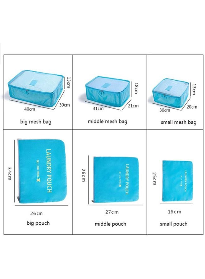 6-Piece Travel Pouch Organiser Set Blue - v1603865499/N38544274A_3