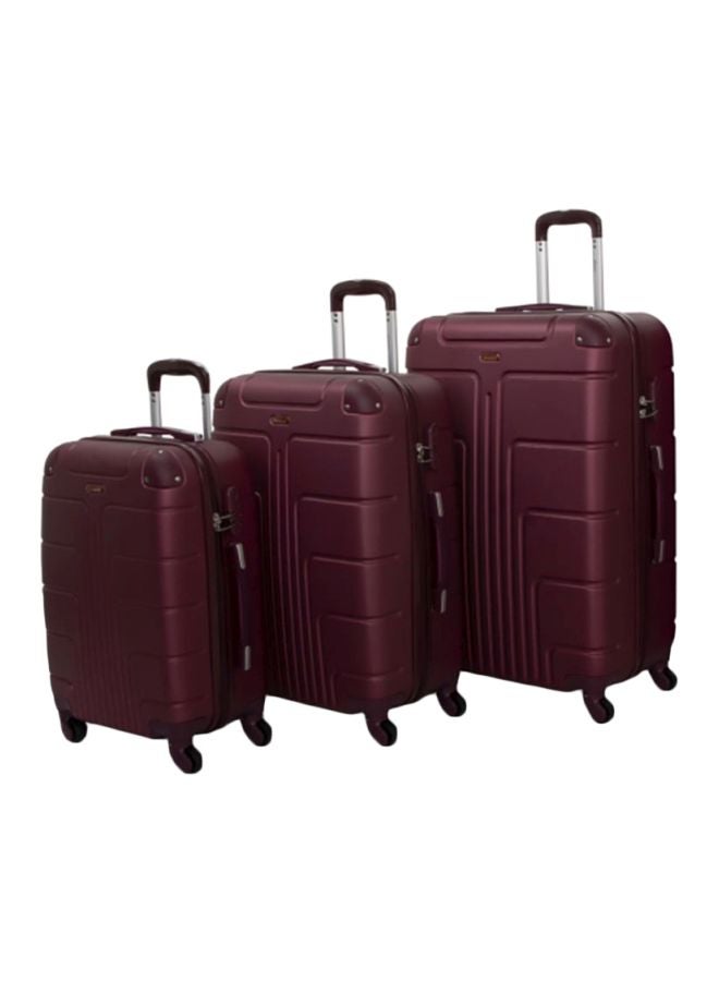 SENATOR Hard Case Travel Bags Trolley Luggage Set of 3 ABS Lightweight Suitcase with 4 Spinner Wheels A1012 Burgundy - Image 1