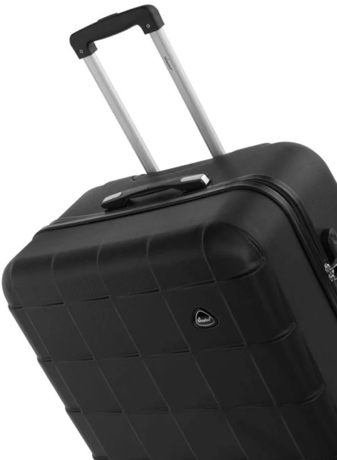 SENATOR Hard Case Travel Bags Extra Large Checked Luggage Trolley ABS Lightweight Suitcase with 4 Spinner Wheels A207 Black
