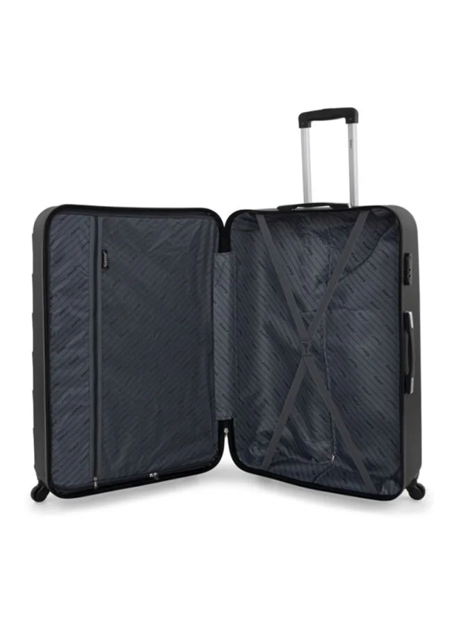 SENATOR Hard Case Travel Bags Extra Large Checked Luggage Trolley ABS Lightweight Suitcase with 4 Spinner Wheels A207 Black