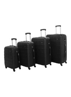 سيناتور Hard Case Travel Bag Trolley Luggage Set of 4 ABS Lightweight Suitcase with 4 Spinner Wheels A207 Black  - Image 1