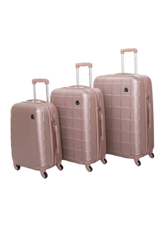 SENATOR Hard Case Travel Bag Trolley Luggage Set of 3 ABS Lightweight Suitcase with 4 Spinner Wheels A207 Rose Gold - Image 1