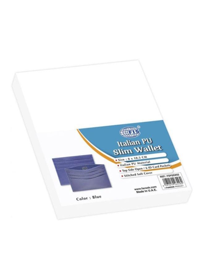 FIS 2 Sides Opening PU Slim Card Holder Blue  - Image 3