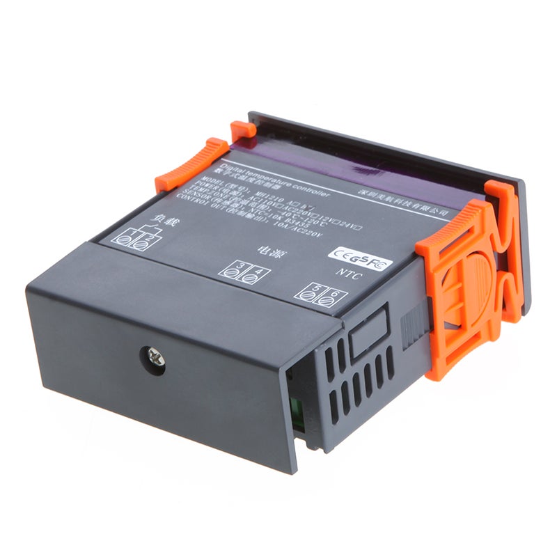 جهاز تحكم رقمي في درجة الحرارة مع وظيفة تنبيه أسود /برتقالي. - Image 2