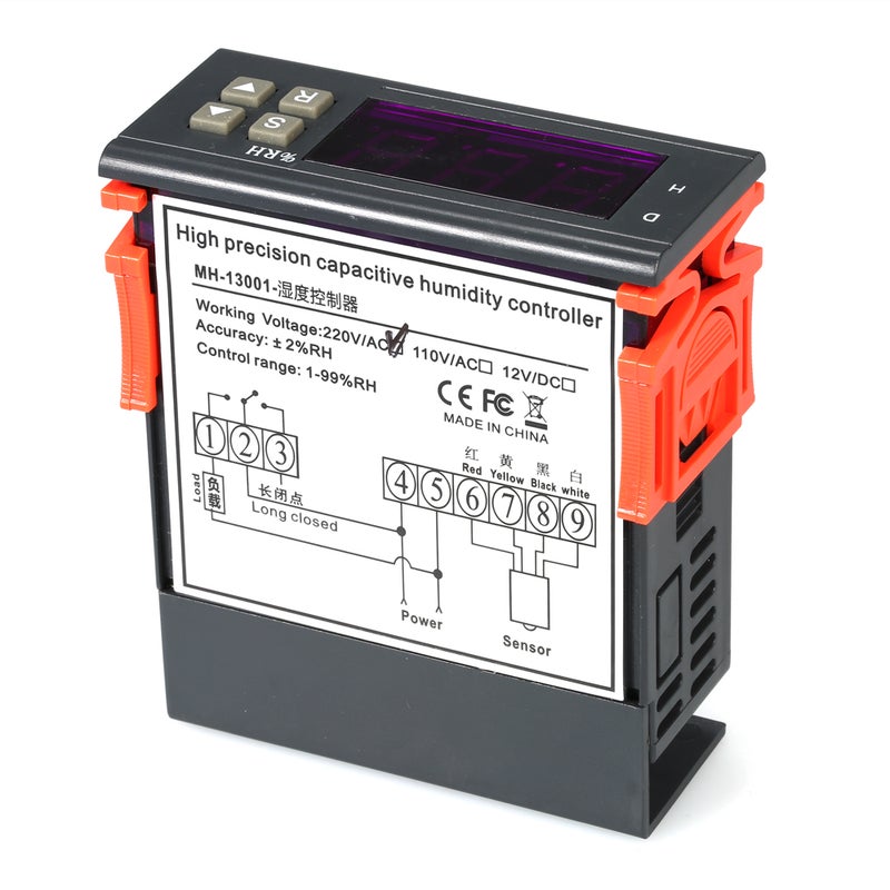 Mini Digital Air Humidity Controller Black/Red 10 x 6 x 8cm - Image 5