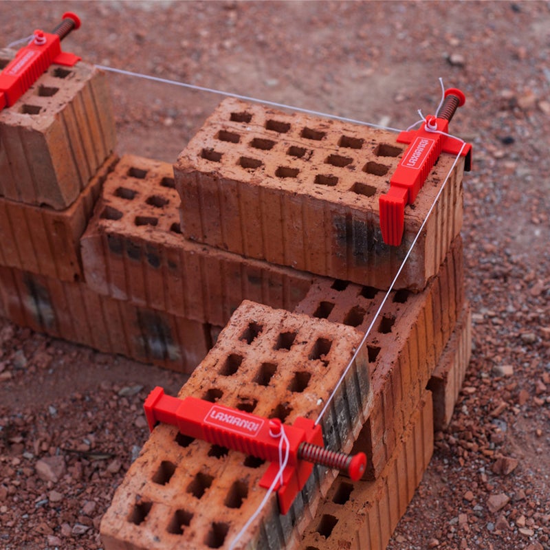 2-Piece Building Construction Clamps Brick Liner Set Red  - Image 4