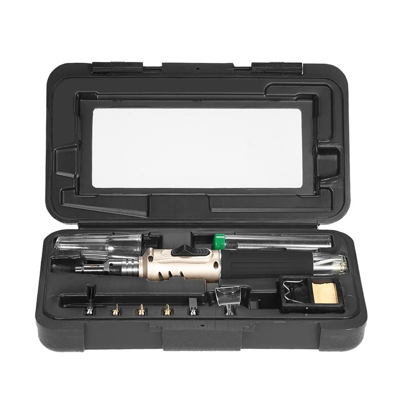 10-In-1 Professional Pen Style Butane Gas Soldering Iron Set Gold 27.50 x 5.50 x 13cm - Image 1