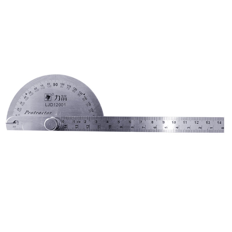 180 Degree Rotary Protractor Angle Finder Measuring Ruler Multicolour 25.50 x 1 x 7cm - Image 1