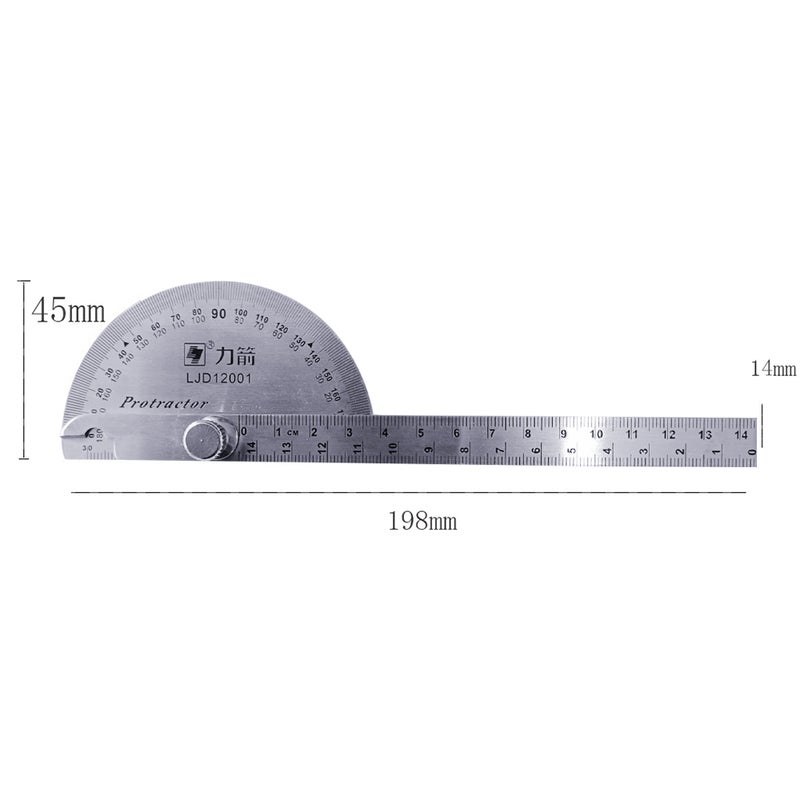 180 Degree Rotary Protractor Angle Finder Measuring Ruler Multicolour 25.50 x 1 x 7cm - Image 4
