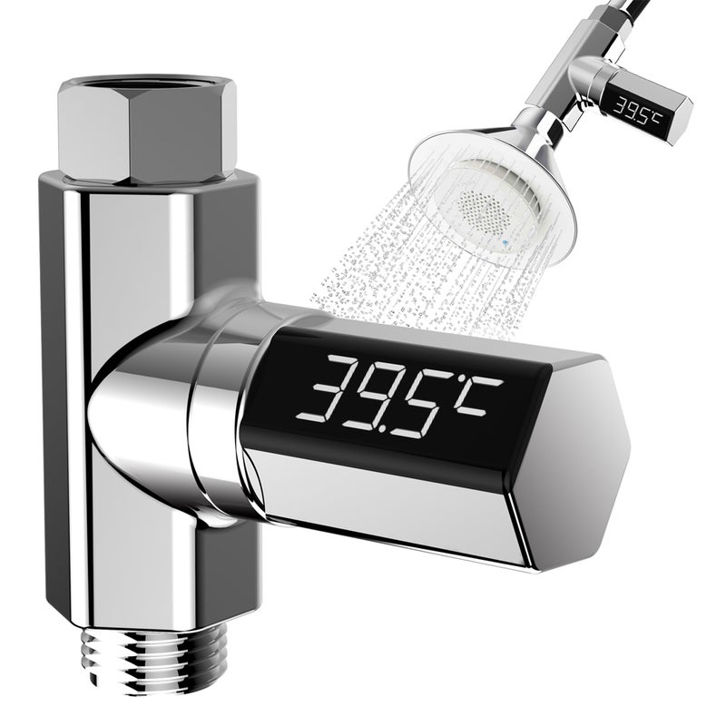 LED Display Shower Water Thermometer Silver 12 x 3 x 10cm  - Image 3