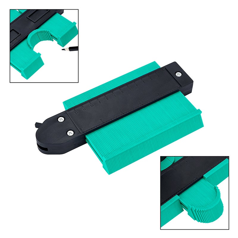 Generic - Contour Gauge Duplicator Tiling Laminate Measure Tool Green 20 x 2.50 x 10.50cm - Image 1