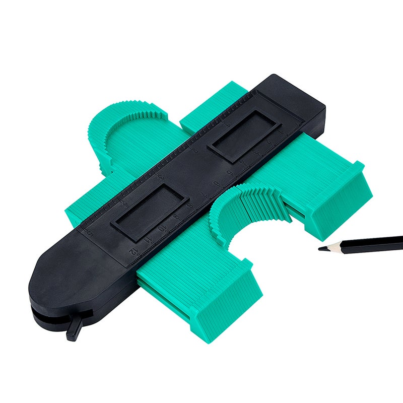 Generic - Contour Gauge Duplicator Tiling Laminate Measure Tool Green 20 x 2.50 x 10.50cm - Image 1