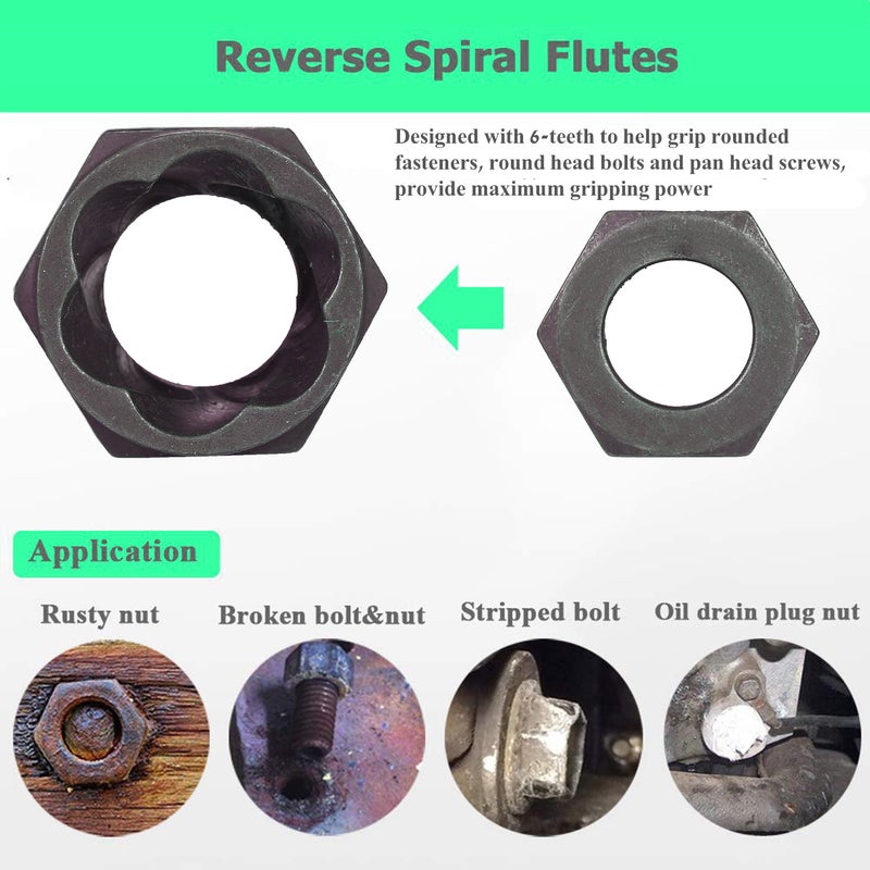 11-Piece Impact Bolt Nut Remover Set Black 15 x 3 x 10cm - Image 5