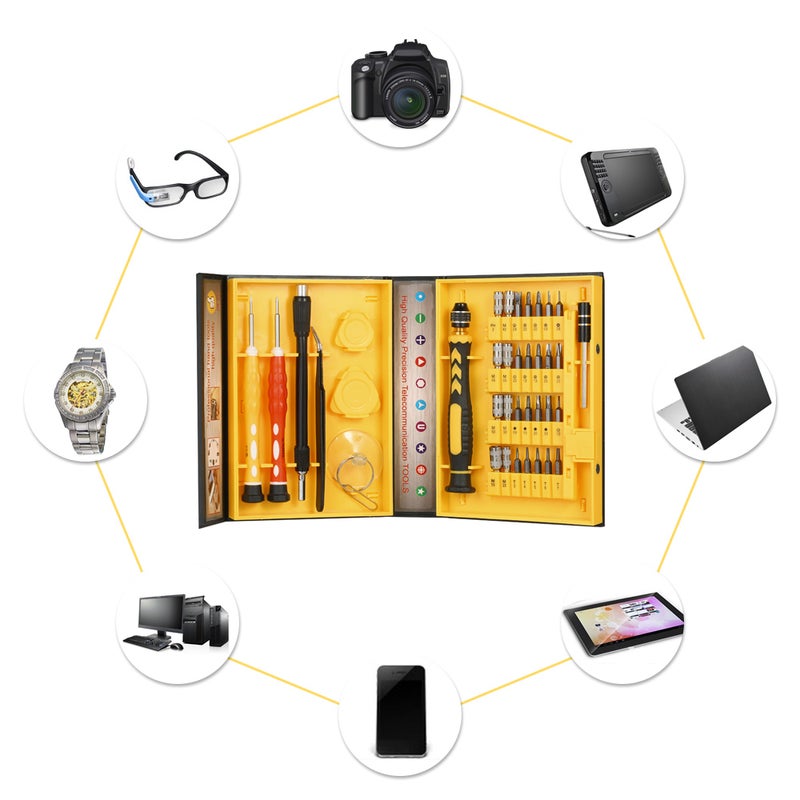 38-In-1 Multi-Functional Precision Telecommunication Repair Tool Kit Multicolour 14.90 x 3.70 x 10.50cm  - Image 3